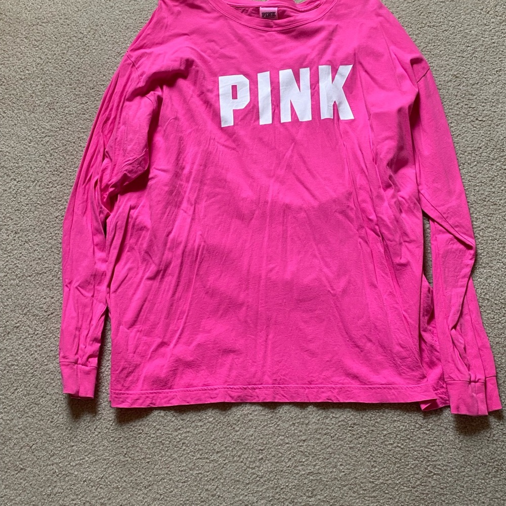 PINK Victoria's Secret Long Sleeve Shirt - Vibrant Pink